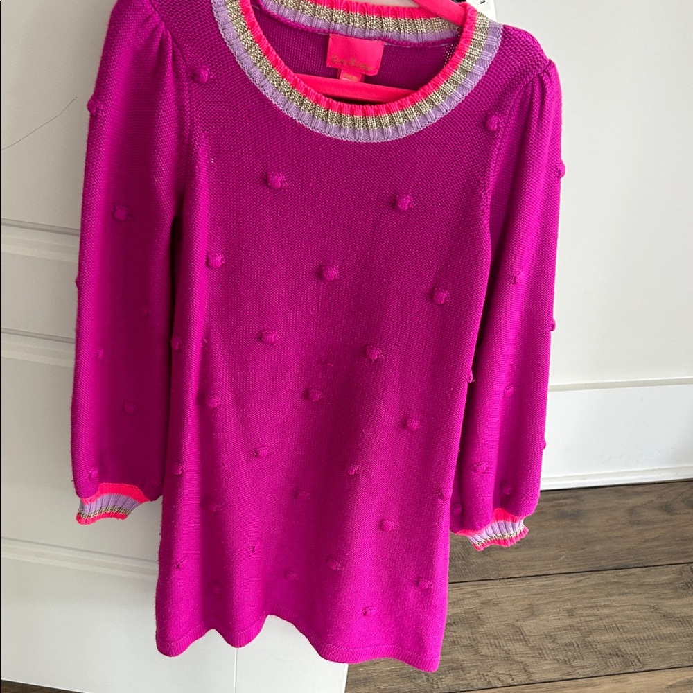 Lilly Pulitzer Pink and Gold Knit Sweater